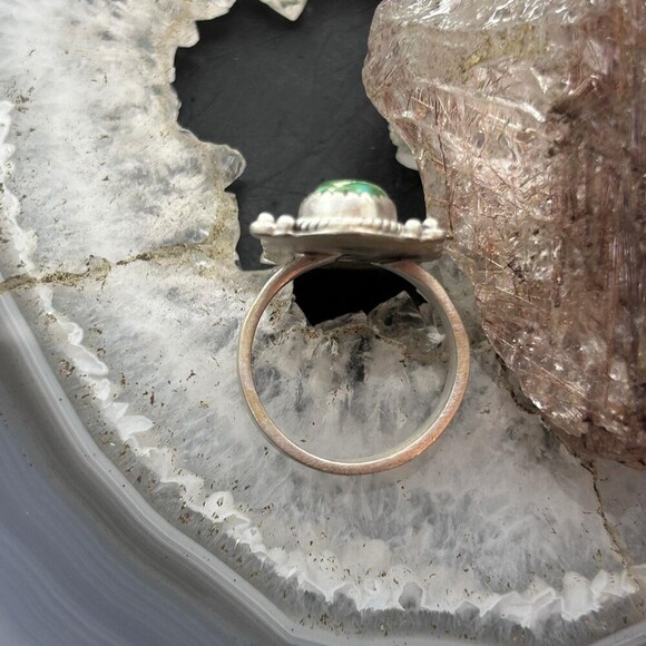 Sterling Southwestern Style 2 Sonora Gold Turquoise Adjustable Ring For Women #4 - Picture 8 of 10